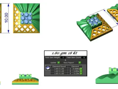 Light wt Pendant Earrings Set 3dm stl obj mtl gltf glb renders  3D print model