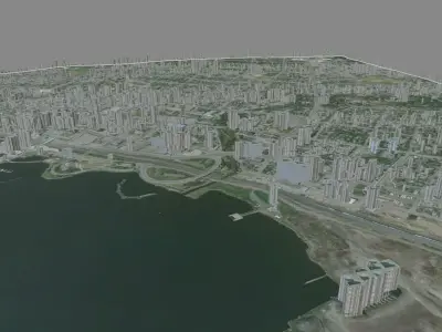 Customisable City Low-poly 3D model