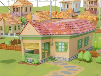 3D Village Set With Rig 3D model