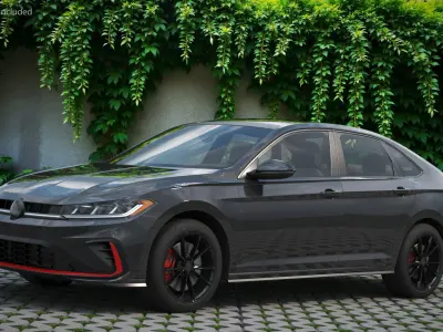  Urban Sport Sedan Vehicle Black Rigged for Maya 