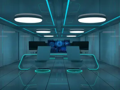 Sci Fi Control Room 3D model