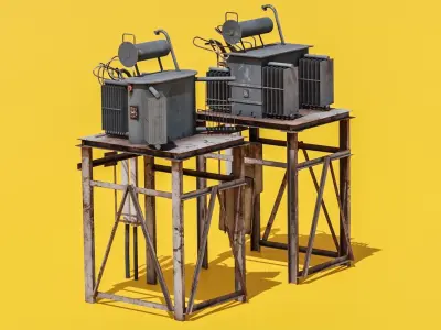Electrical Transformer - Game Ready Asset Free low-poly 3D model