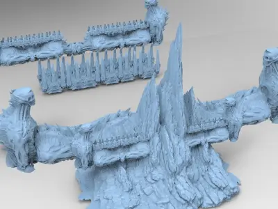 Alien organic Robot statue 5 models  3D model