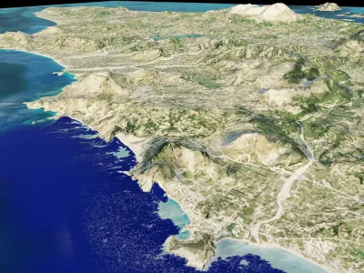 Rhodes Island full 3d model terrain 3D model