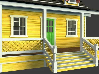Wooden House V02 Low-poly 3D model