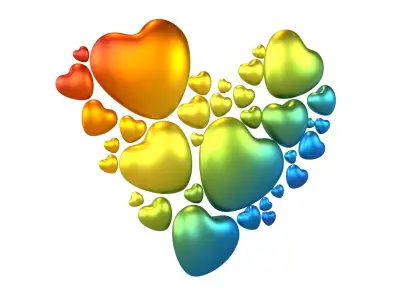 Combination Design Heart Icon v1 015 3D model