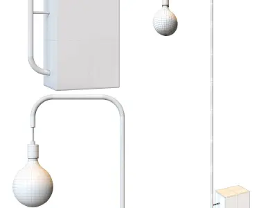 Marble floor lamp cb2 3D model