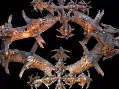 Transformer mech debris station array 2 Low-poly 3D model