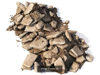 Various piles of soil and stones 3D Model Pack