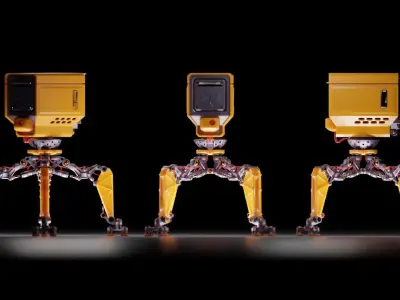 Bake robot blender model Low-poly 3D model