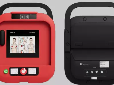 AED-Automated External Defibrillator Low-poly 3D model