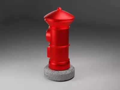 Japan Post Mailbox 3D model