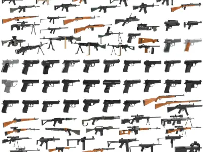  100 Firearms High-Poly Collection Vol 1 