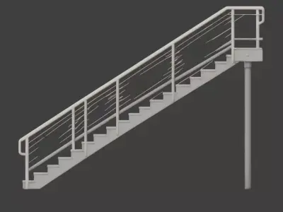 Urban Modular Staircase 3D Model Low-poly 3D model