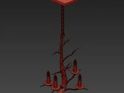 Currey Company Lighting Treetop Chandelier Small 3D model