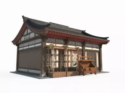 Ancient Asian Architectural Curio Shop 3D model