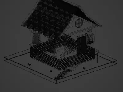 cute house low-poly game-ready Low-poly 3D model
