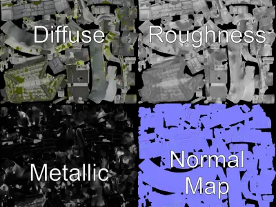 Rustic Stone Water Well Model Pack Low-poly 3D model