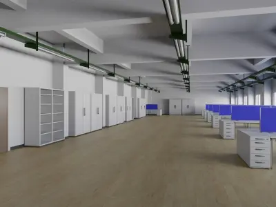 Office Interior 1 Low-poly 3D model