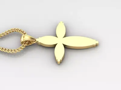 Light Gold 18K Cross Pendant 1CP069 3D print model purchase