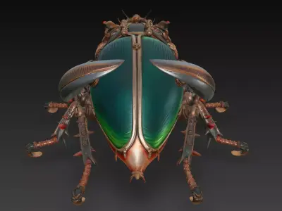 Steampunk Mechanical Beetle Robot 3D Model 3D print model