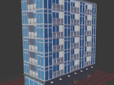 Blender 3D Hotel Free low-poly 3D model