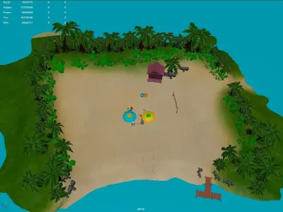 Beach cartoon 3D model