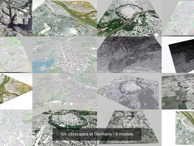 Six cityscapes of Germany 3D Model Pack