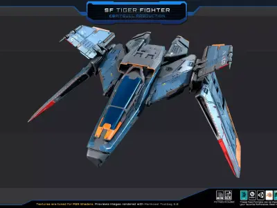 SF Tiger Fighter Low-poly 3D model