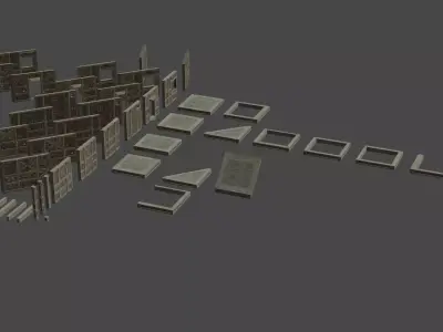 Wall Bar and Floor Collection 1 Free low-poly 3D model