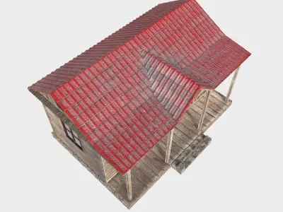 ranch house Low-poly 3D model