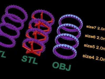 Diamond Infinity Wedding Band or Fashion Band Mix Size 4 5 6 7 3D print model