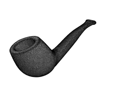 Elegant Wooden Smoking Pipe Low-poly 3D model