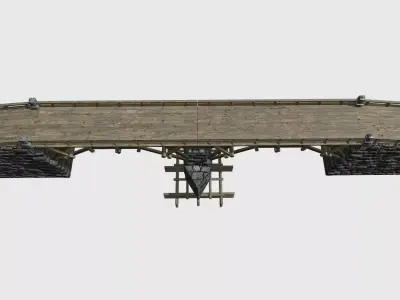 Old Wooden Bridge Low-poly 3D model