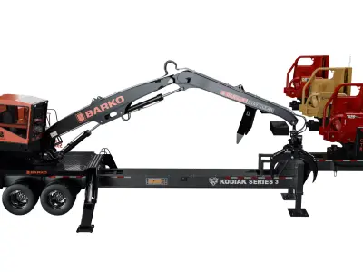 Knuckleboom Log Loader Pack with Trailer-Delimber-Grapple 3D model