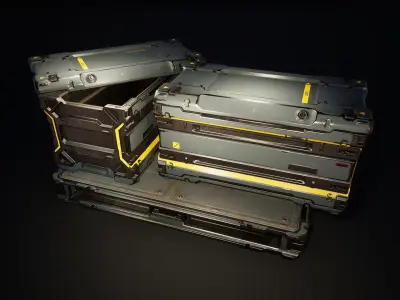 Sci-Fi Crates Pack - Game-Ready UE4 Assets Low-poly 3D model