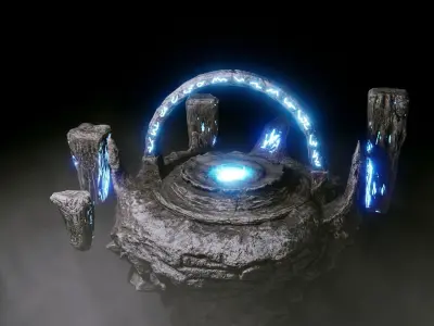 Portal for games Low-poly 3D model