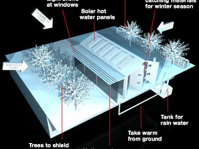 Ecological house cutaway 3D model