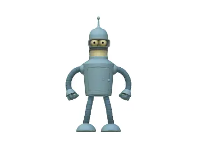 Cartoon Robot 3D Model - Futuristic Humanoid Bot 3D model