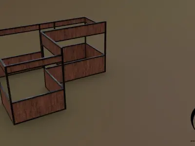 Stall stand 13 R Low-poly 3D model