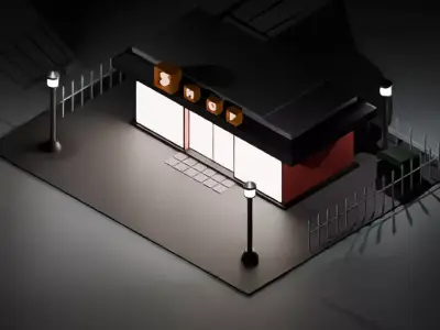 Low Poly Urban Kiosk    Small Shop Low-poly 3D model