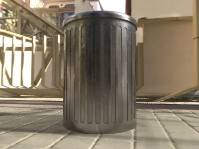 steel trash Low-poly 3D model