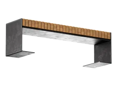 Street bench 3D model 3