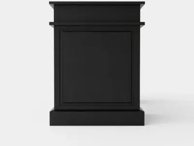 Wall Street desk black oak Low-poly 3D model