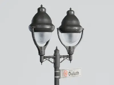 Street Lamp Montreal Low-poly 3D model
