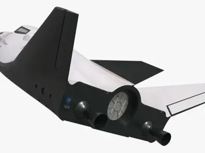  Dream Chaser Orbital Spaceplane Flight Pose Simplified 