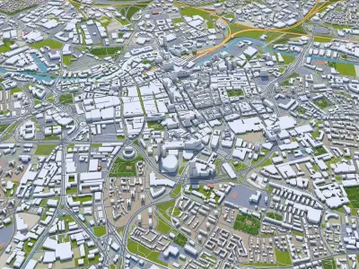Leeds Downtown United Kingdom Low-poly 3D model