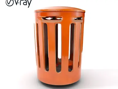 Outdoor Trash Bin Model Pack for Urban Environments Low-poly 3D model