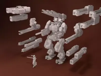 28mm Heavy Support Mech Kit - Surge 3D print model