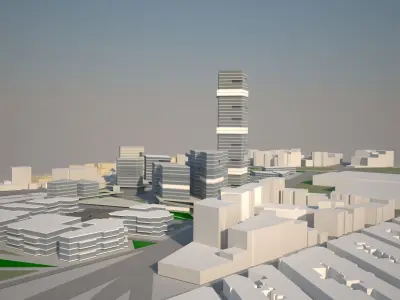 Low Poly City Urban Area - Metropolitan Cityscape Landscape Low-poly 3D model